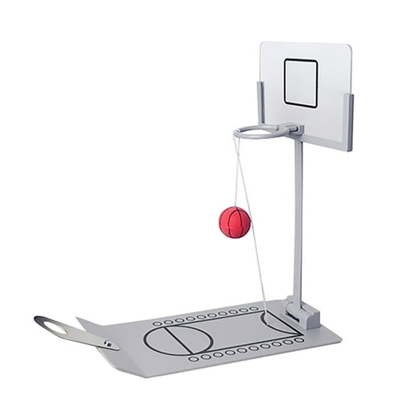 braveheart Basketball Machine Desktop Folding Shooting Machine Portable Basketball Game Set, Silver Rim