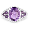 thumbnail image 3 of 3.68 Carat Genuine Amethyst .925 Sterling Silver Ring QJ Model, 3 of 3