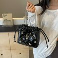 thumbnail image 3 of Bolso Mano Diseñador Cubo Con Cordón Cuero PU para Mujer, 3 of 9