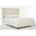 thumbnail image 6 of King Size Upholstered Platform Bed Frame with 54" Tall Wingback Headboard, Chenille Fabric, Strong Wood Slats Support, No Box Spring Needed, 1000LBS Capacity, Easy Assembly, Ivory, 6 of 8