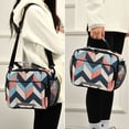 thumbnail image 5 of FORMRS Student Insulated Lunch Bag with Shoulder Strap Reusable Cooler Box for School, Pink Geometric, 5 of 9