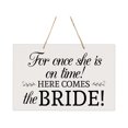 thumbnail image 1 of LifeSong Milestones Modern Wall Hanging Rope Sign for Wedding 8x12 - (For Once She), 1 of 8