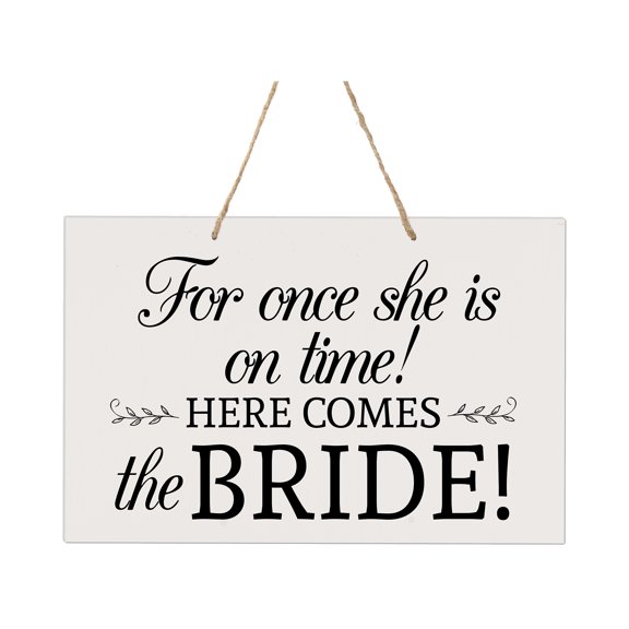 LifeSong Milestones Modern Wall Hanging Rope Sign for Wedding 8x12 - (For Once She)