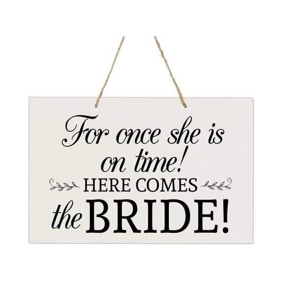 LifeSong Milestones Modern Wall Hanging Rope Sign for Wedding 8x12 - (For Once She)