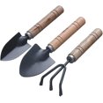 thumbnail image 1 of Juego de herramientas de jardinería funcionales de 3 piezas, juego de palas con mango de madera para personas trabajadoras que plantan flores (pequeño), 1 of 5