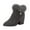 Gray, variant on Willtoo Women's Suede Chunky Heeled Fluffy Fur Warm Ankle Boots,Fashion Pointed Toe Side Zipper High Heel Warm Booties,Outdoor Casual Non-slip Dressy Winter Boots Black