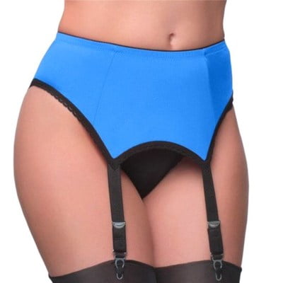 S-3XL High Waist Open Crotch Pants & Garter belt 6 Straps Suspender Belt Girdle