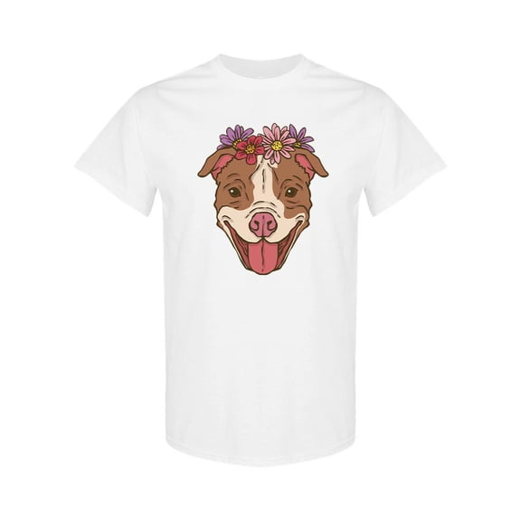 Pit Bull With Flowers T-Shirt Women -SPIdeals Designs, Female Small
