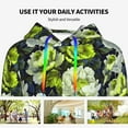 thumbnail image 4 of Lsque Teal floral elegance Pattern Casual Women's Hoodie,Hooded Sweatshirt with Kangaroo Pocket,Pullover Hoodie with Eye-catching Drawstrings-Small, 4 of 7