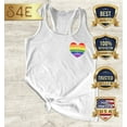thumbnail image 2 of S4E Women's Gay Rainbow Heart LGBTQ Pride Racerback Slim Fit X-Small White, 2 of 4