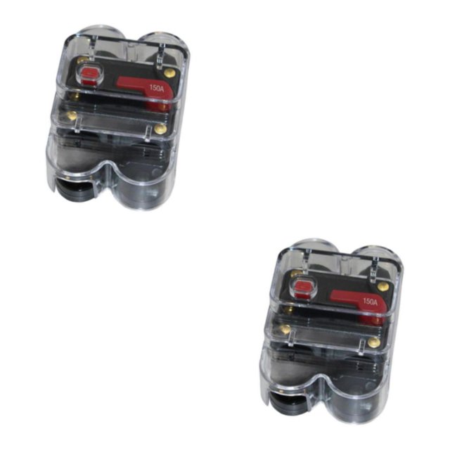 Guardoinrt Car Auto Audio Radio In Line Fuse Breaker Circuit For DC 12V Black 150A 2Set