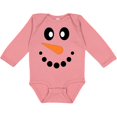 thumbnail image 3 of Inktastic Cute Smiling Snowman Face with Carrot Nose Boys or Girls Long Sleeve Baby Bodysuit, 3 of 5