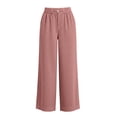 thumbnail image 6 of Women Corduroy Pants Business Casual Slacks Elastic High Waisted Straight Wide Leg Pleated Pockets Work Office Clothes Dressy Spring Bottoms, 6 of 6