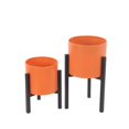 thumbnail image 1 of Privilege 74047 Jardinières en Métal, Orange & Noir - Ensemble de 2, 1 of 1