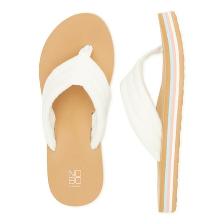 

No Boundaries Women s Terry Cloth Flip Flops