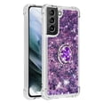 thumbnail image 2 of Funda para Samsung Galaxy S21 Plus 5G con Brillo Líquido Flotante, Purpurina, Parachoques y Anillo Giratorio Soporte, 2 of 5