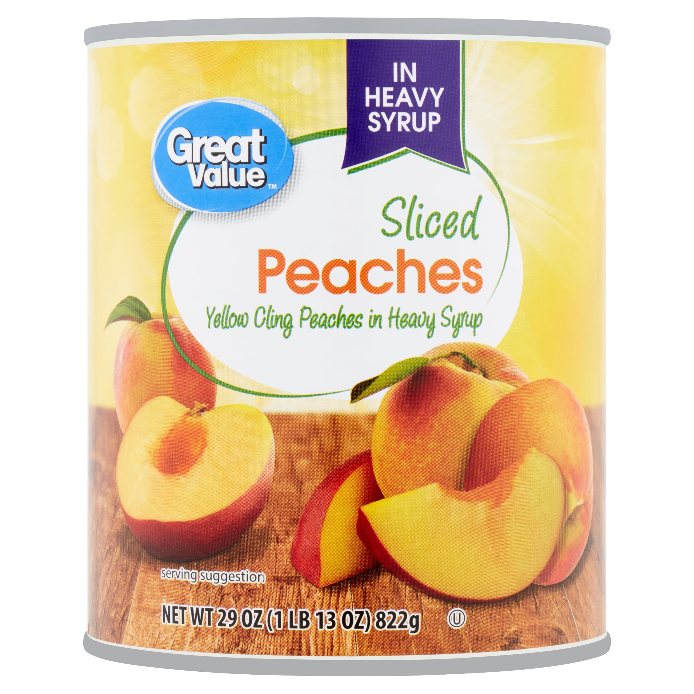 Great Value Sliced Peaches in Heavy Syrup, 29 oz