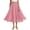 Pink, variant on Women's Cotton Linen Midi Skirt Casual Flowy Swing Elastic High Waist A-Line Beach Skirts