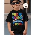 thumbnail image 1 of Back to School New Boys 100% Cotton T-Shirt - Black - Preschool Graduate 2025 Print - Comfortable Breathable Summer Crew Neck Short Sleeve, 1 of 6