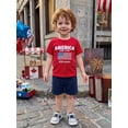 thumbnail image 3 of BemeyourBBs Toddler Baby Boys 4th of July Outfit Patriot 250 Years Anniversary Independent Day Outfit Short Sleeve Letters Flag Embroidery T-shirt and Pockets Shorts Set Toddler Boys Summer Clothes, 3 of 9