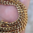 thumbnail image 5 of 14k Gold Plated Over Stainless Steel Miami Cuban Link Chain 14K GP Necklace 5MM x 22" Inch, 5 of 9