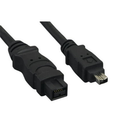 Kentek 6 feet FT 9 pin to 4 pin IEEE-1394b 1394a IEEE1394 Firewire iLINK DV cable cord 800/400 Mbps bilingual PC DV black