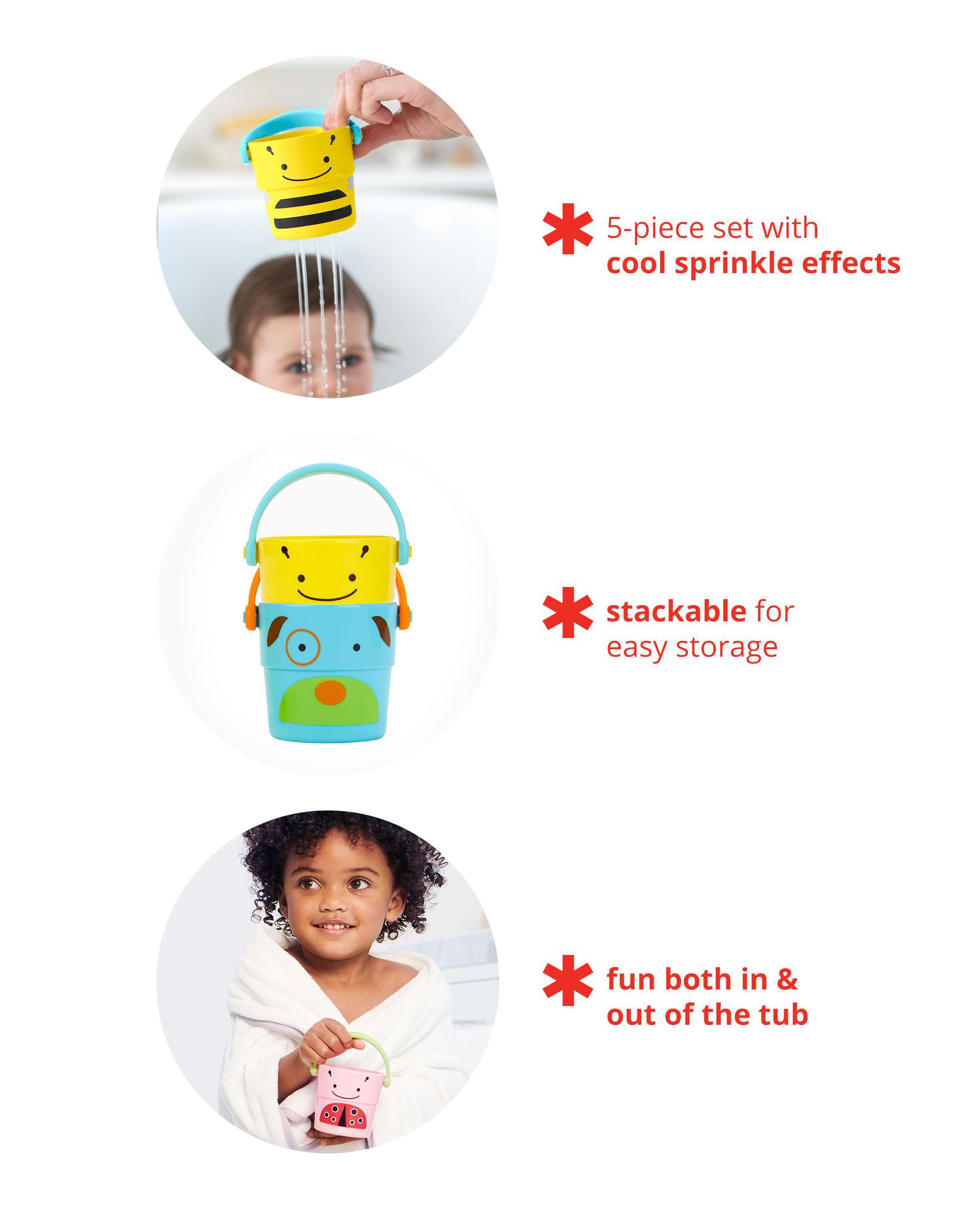 Skip Hop Zoo Stack & Pour Bath Toy Buckets photo 5