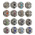 thumbnail image 2 of U8MO 5pcs 10mm Tibetan Silver Crystal Metal Charms Loose Big Hole Beads-Green, 2 of 6