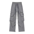 thumbnail image 1 of Zszcpp High Waisted Pants Mens Loose Street Trendy Long Wide Leg Pocket Retro Daily Life Lounge Trousers Casual Trouser, 1 of 4