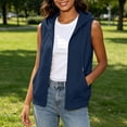 thumbnail image 5 of dazeni Women's Plus Size Zip up Hoodies Vest Lightweight Sleeveless Hooded Jackets Loose Casual Athletic Drawstring Sweatshirts Waistcoat Outwear with Pockets Navy 5X-Large, 5 of 9