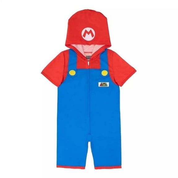 Super Mario by Nintendo Nintendo Super Mario Pajama Collection Hooded Boys Romper, Size 6-8