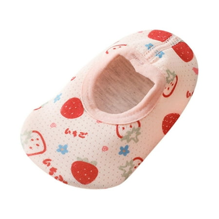 

Odeerbi Reduced Toddler Baby Girls Boys Shoes Floor Socks Thin Cotton Mesh Soft Bottom Non-Slip Baby Toddler Socks Red