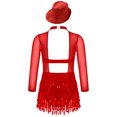 thumbnail image 3 of Yhong Robe de Danse Lyrique Jazz à Franges pour Grandes Filles Samba Rumba Compétition de Danse de Salon Rouge 12, 3 of 4