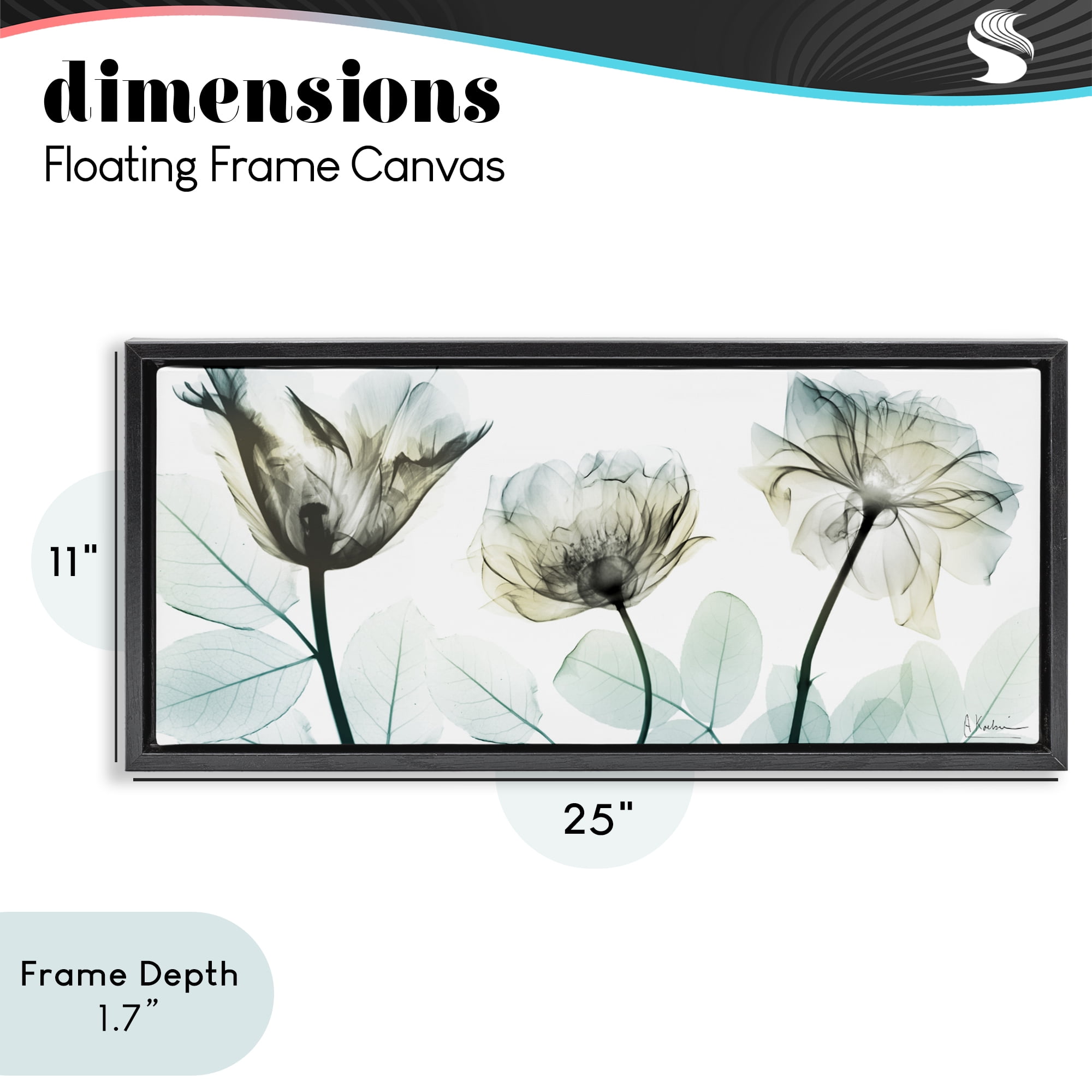 Stupell Industries Jewel of Passion Flowers Black Framed Floater Canvas Wall Art, design by Albert Koetsier