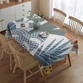 thumbnail image 2 of Blue Boho Plant Pattern Rectangle Tablecloth 60"x84",Waterproof Polyester Rectangle Table Cloth, Wipeable Spillproof Polyester Tablecloth for Dining, Camping, Indoor and Outdoor, 2 of 5
