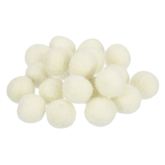 Uxcell Wool Felt Balls Beads Wool Felting Pom 1.5cm 15mm White for Home Crafts Handcrafts Project DIY Pack of 20