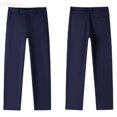 thumbnail image 2 of LYHaoo Boys Formal Dress Pants Classic Straight Fit School Pants Flat Front Twill Pant for Kids Back to School Outfits(Blue), 2 of 5