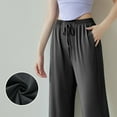thumbnail image 7 of HAiming Womens Split Wide Leg Sweatpants High Waisted Summer Pants Lightweight Palazzo Pants with Pockets, 7 of 7