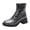 Black, variant on Women's Ankle Boots Chunky Mid Heel Square Toe Snake Print Side Zipper Fashion Dressy Shoes
