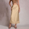 thumbnail image 2 of Npasoilc Satin Lace A-Line Flowy Midi Skirt for Women High Waist Elegant Casual Half Skirt, 2 of 8