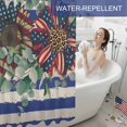 thumbnail image 6 of US Flag Sunflower Shower Curtain, 72" x 84", Eucalyptus Leaf Blue Strips Retro Waterproof Bathroom Curtain Washable Shower Curtain Set with 12 Hooks, 6 of 9