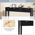 thumbnail image 6 of JSUN7 60 Inch Long Console Table - Entryway Table with Storage Drawers and Shelf, Wood Sofa Table Behind Couch Table, Console Tables for Entryway, Living Room, Hallway, Foyer, Bright Black, 6 of 9