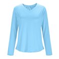 thumbnail image 5 of purcolt Womens Long Sleeve Shirts Rash Guard Casual Crewneck Tunic Tops Sun Protection Workout Hiking Running T Shirts, 5 of 7