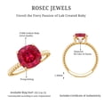 thumbnail image 5 of Lab Created Ruby Solitaire Ring with Surprise Diamond - 2 Carat - AAAA Grade certified, 18K Yellow Gold, US 12.00, 5 of 8