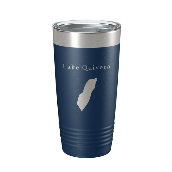 Lake Quivera Map Tumbler Travel Mug Insulated Laser Engraved Coffee Cup Colorado 20 oz Navy Blue