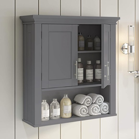 Gray Bathroom Wall Cabinet