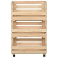 thumbnail image 2 of vidaXL Vegetable Trolley 37x30x80 cm Solid Pinewood, 2 of 5