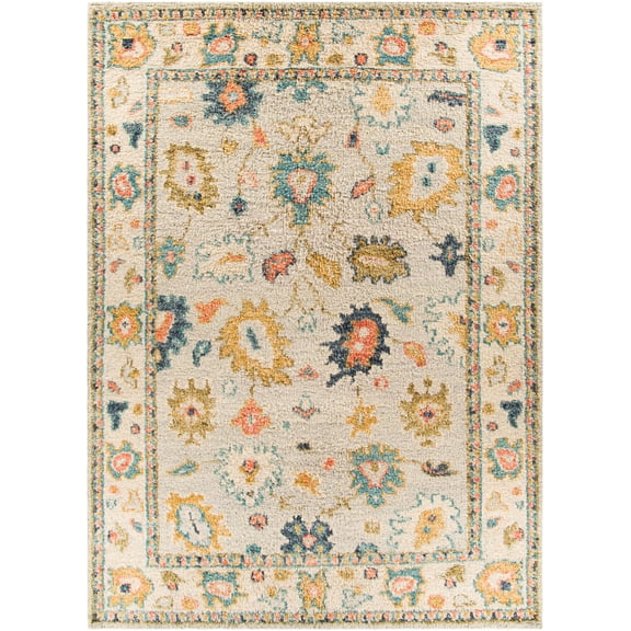 BoutiqueRugs Lordstown Traditional Area Rug - Beige, Navy, Mustard - 2' x 3'