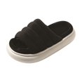 thumbnail image 2 of Willtoo Women's Plush Open Toe Slippers Cozy Fluffy Platform House Slides, 2 of 4