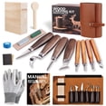 thumbnail image 1 of Kit de tallado en madera Bluvizo Deluxe con funda de piel 25 en 1, 1 of 6